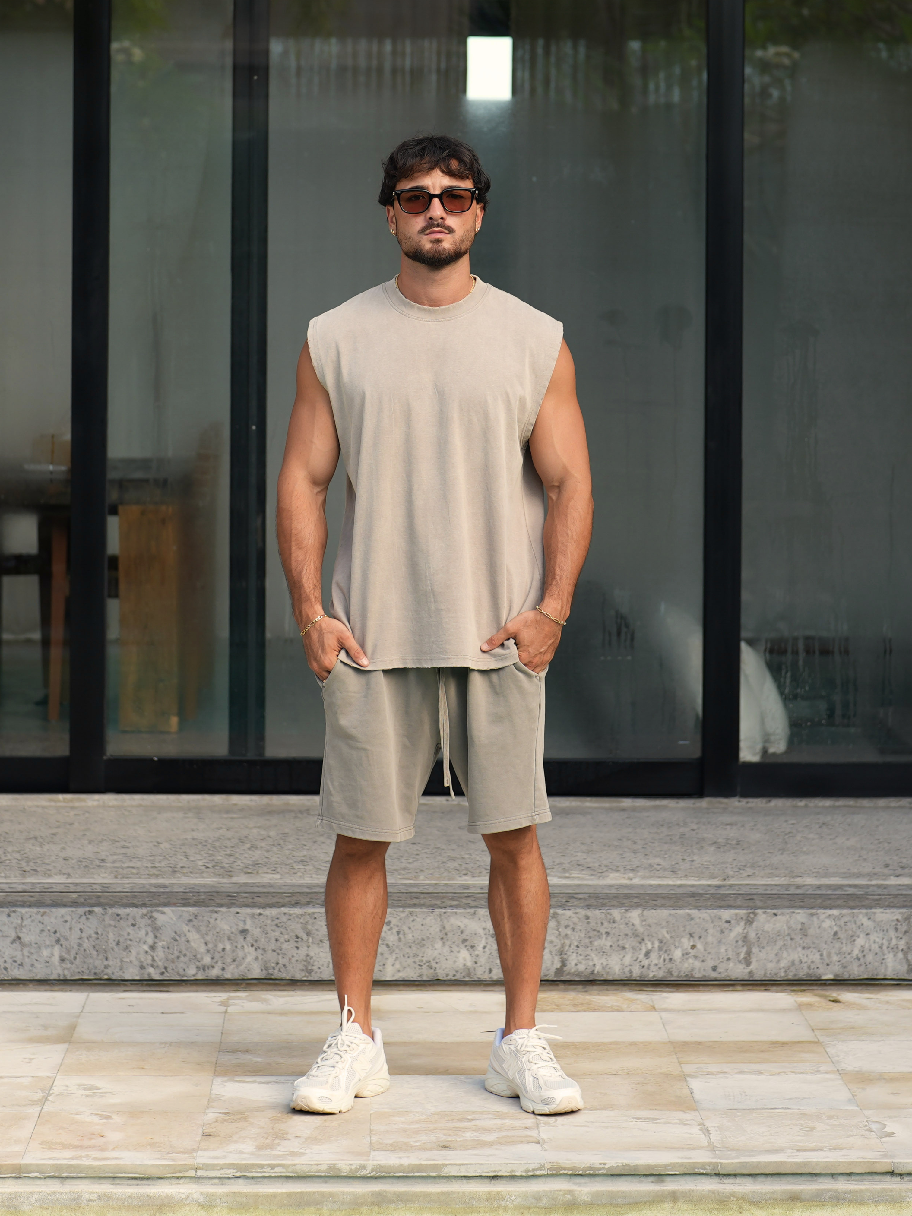 Kaio Shorts - Washed Taupe